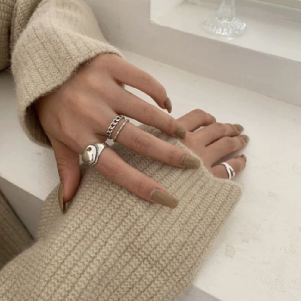 Minimalist 925 Sterling Silver Chain Buckle Ring - Picture 3 of 4